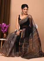 Cotton Black  Digital Printed Saree